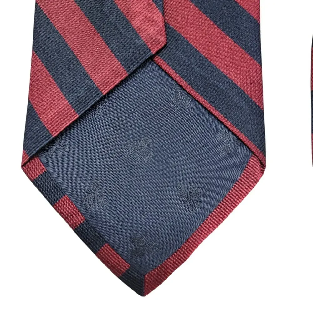 Vintage Brooks Brothers Makers Silk Tie USA Burgundy Navy Repp Stripe Vintage